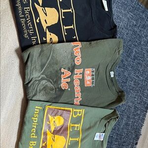 3 Pack Bell’s Brewery Men's Short Sleeve Tees - Black, Olive, Green